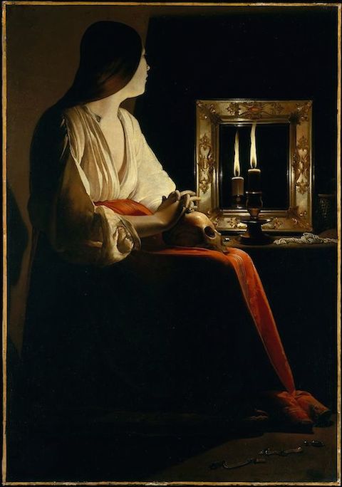 The Penitent Magdalen: Painting (ca. 1640) by Georges de La Tour