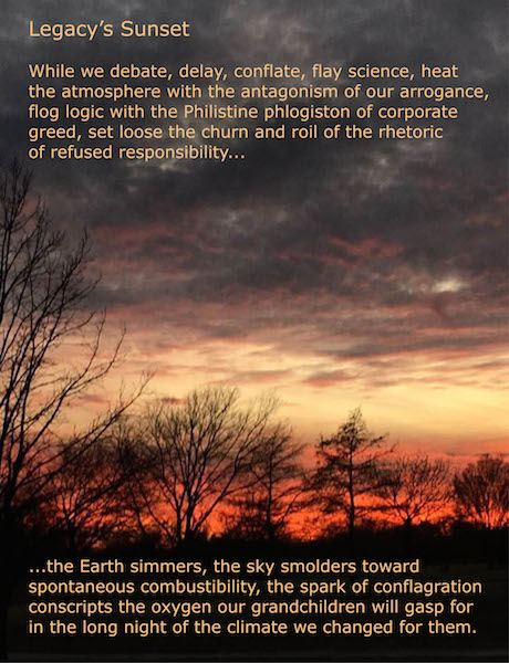 Legacy’s Sunset, photo-poem (photograph and prose poem) by Roy Beckemeyer