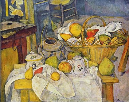 Kitchen Table (Still Life with Fruit Basket): painting by Paul Cézanne