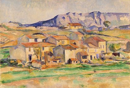 Mont Sainte-Victoire and Hamlet Near Gardanne 1886-90: painting by Paul Cézanne