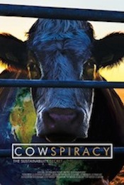 Poster for the documentary film, Cowspiracy