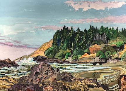 Low tide at Strawberry Hill, Oregon coast: painting by MaRco Elliott