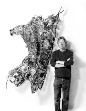 Lawrence Feir with interactive figurative sculpture