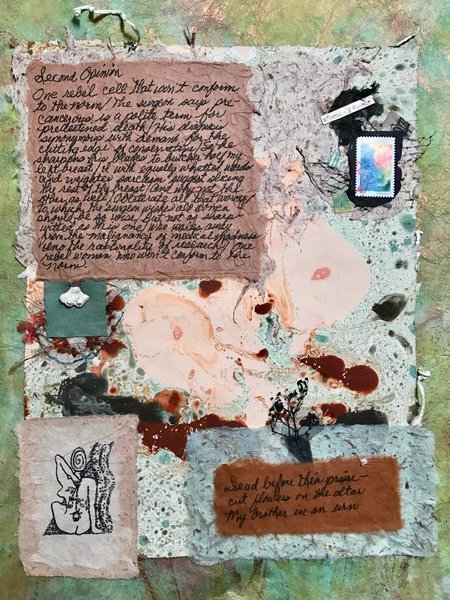 Pollage 77, mixed-media collage and poetry by Ellaraine Lockie and Phyllis Ross