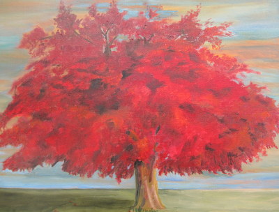 Olive Tree in Fall Foliage, by Frances Melis