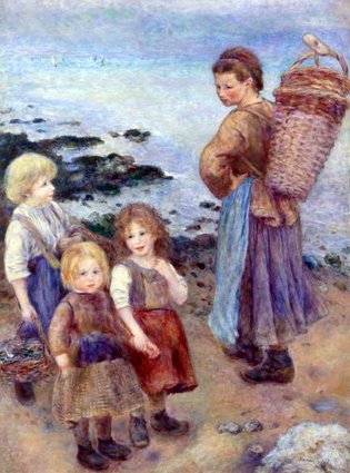 Painting by Pierre-Auguste Renoir: Mussel Fishers at Berneval