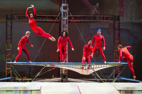 Still photo from Elizabeth Streb’s SEA: Singular Extreme Actions