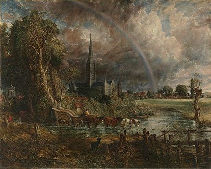 Painting by John Constable: Salisbury Cathedral from the Meadows Painting by John Constable: Salisbury Cathedral from the Meadows