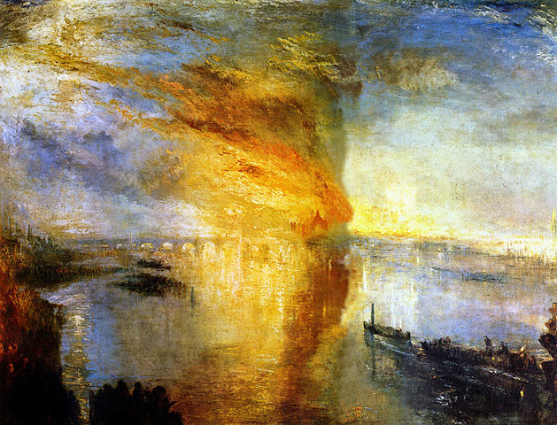 Painting by J.M.W. Turner: The Burning of the Houses of Lords and Commons